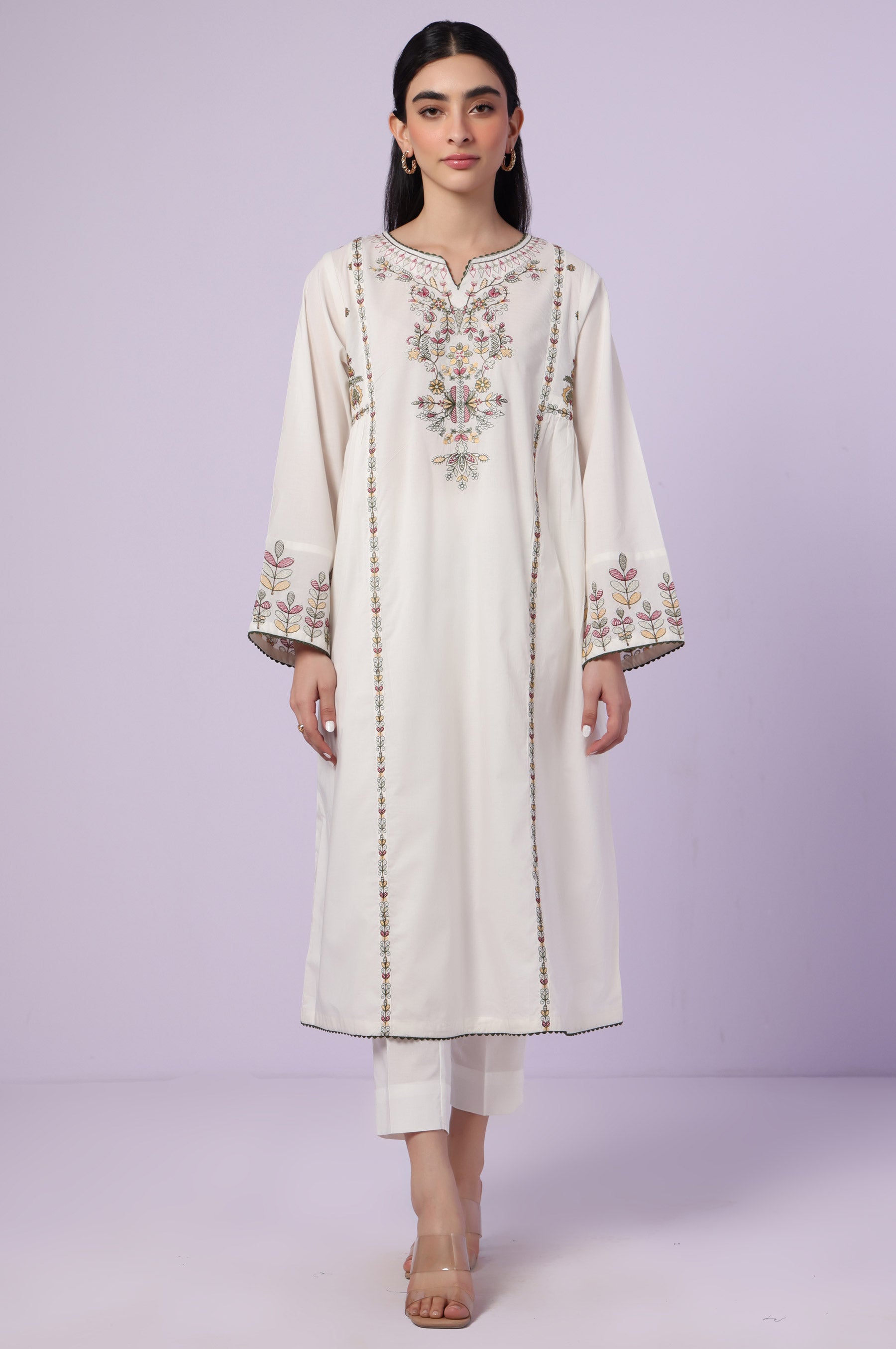 Stitched 1 Piece Embroidered Cambric Shirt